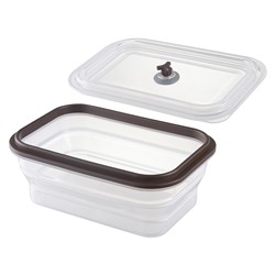 Контейнер для переноски и хранения силиконовый прямоугольный складной Silikobox, 900 мл, темно-сливовый