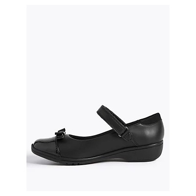 Kids' Leather Wedge School Shoes (13 Small - 7 Large)