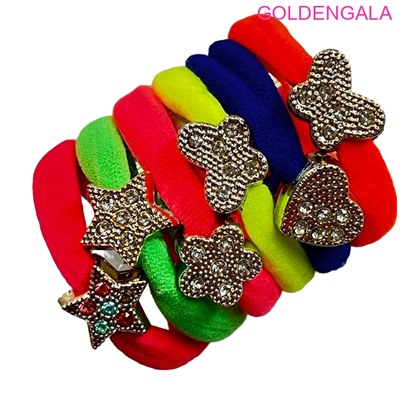 Набор резинок эластичных с украшением качества набор 6 шт 4 см тип 2