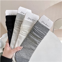 Summer thin breathable colored cotton socks, mid-length