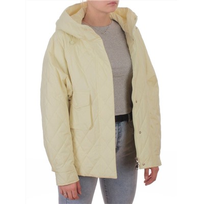 9606 YELLOW Куртка стеганная демисезонная женская (100 гр. холлофайбер)