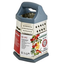 Терка 6 граней, 20 см (нержавеющая сталь) с пластиковой ручкой WEBBER BE-092 серая