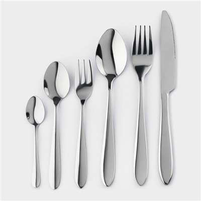 Столовые приборы «Стандарт», картонная коробка, толщина 2 мм, 36 предметов, нержавеющая сталь, серебристые