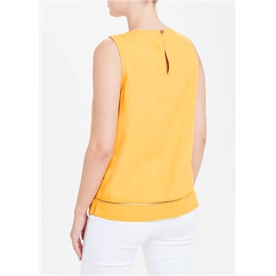 Mustard Sleeveless Linen Top
