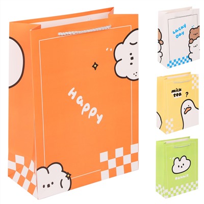 Пакет подарочный 25*33*12 Счастливый день ассорти 4 вида КОКОС 231837/12/Китай