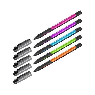 Ручка шариковая Berlingo "Color Zone stick" синяя, 0,7мм, прорезиненный корпус ассорти