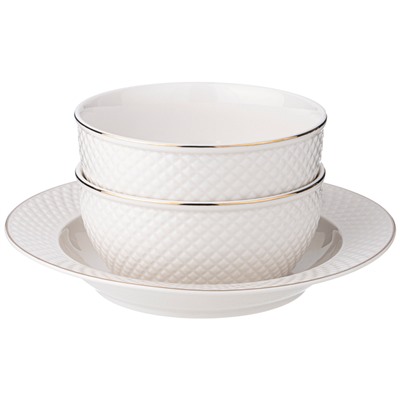 СЕРВИЗ СТОЛОВЫЙ LEFARD  "ДИАМАНД ГОЛД" НА 6 ПЕР. 23 ПР. (КОР=2НАБ.)