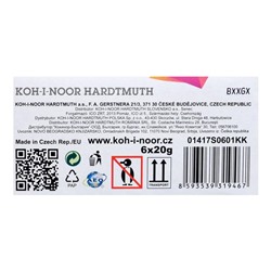 Набор цветной туши Koh-I-Noor, 6 цветов в тубах по 20 мл, картонная упаковка