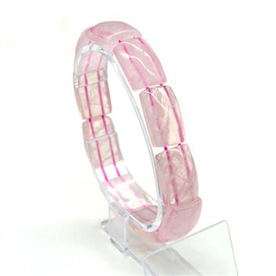 Браслет из Розового кварца сегмент 13*17мм, 32,4г