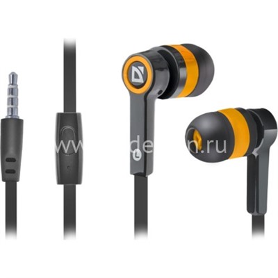 Наушники DEFENDER Pulse-420/63420 с микрофоном (черный/оранжевый)
