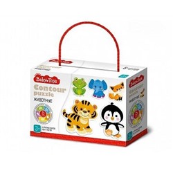 Пазлы контурные "Животные" Baby Toys 04117