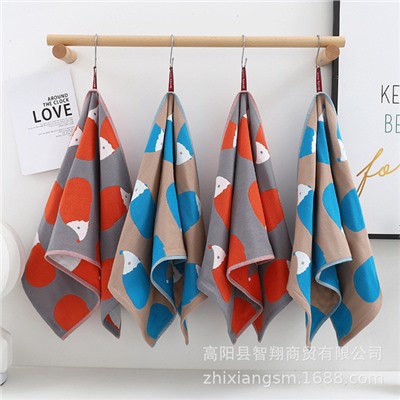Zhiyang towel three -layer littering little hedgehogs on gauze cotton cotton noodle tissue soft water absorption and face towel factory price wholesale