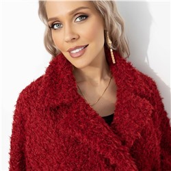 Полупальто из мягкого экомеха, Слишком заметна (красный закат, oversize, 42-48)