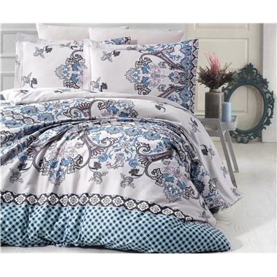 2 сп. Евро Комплект Постельного Белья Cotton Saten Vigo Bej - Altınbaşak