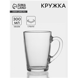Кружка «Капучино», 300 мл, стекло, прозрачная