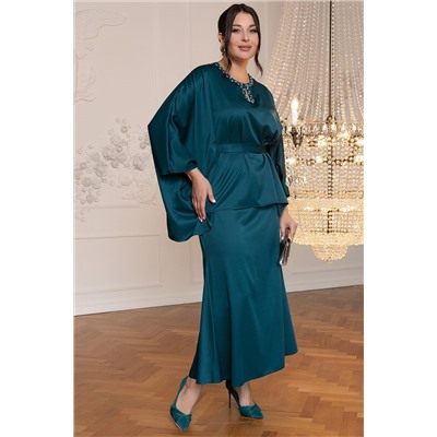 Костюм с юбкой Альсия (изумрудный) К14392-5М