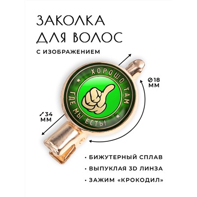 HZF-0370 Заколка Хорошо там, где мы есть