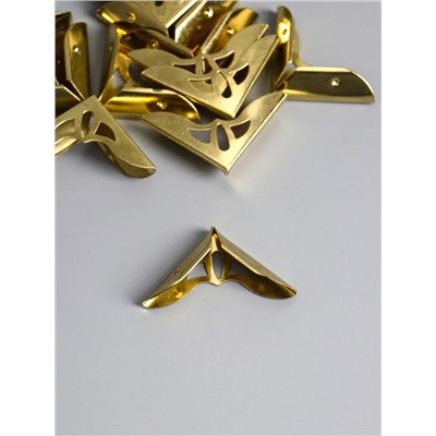 Уголок для фотоальбомов, блокнотов «Античный», металл под золото, 3.1×3.1×0.7 см