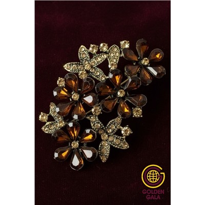Брошь крупная с кристаллами БР4/3 модель БРО/12