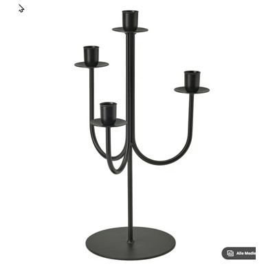 HÖSTAGILLE Leuchter, schwarz, 37 cm
