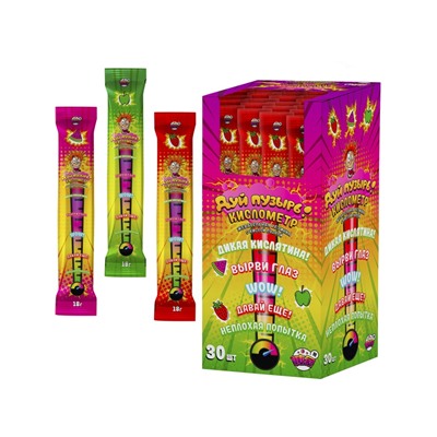 Жевательная резинка «Дуй пузырь! Кислометр», 30 шт.