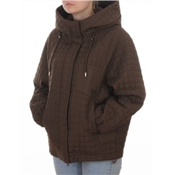 8039 BROWN Куртка стеганная демисезонная женская (100 гр. холлофайбер)