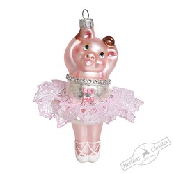 Свинка Мари в розовой пачке (стекло) 9х9х14 см