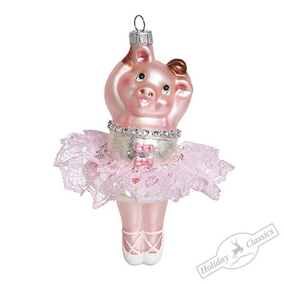 Свинка Мари в розовой пачке (стекло) 9х9х14 см