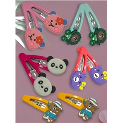 Зажим тик-так детский размер 6 см 5 пар ТК2