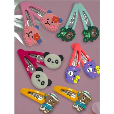 Зажим тик-так детский размер 6 см 5 пар ТК2