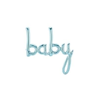 Шар фольгированный 16''  мини-надпись "Baby", голубой