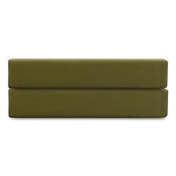 Простыня на резинке из премиального сатина оливкового цвета из коллекции Essential,  180х200х30 см