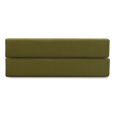 Простыня на резинке из премиального сатина оливкового цвета из коллекции Essential,  180х200х30 см