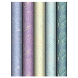 Бумага упаковочная 70*100см MESHU "Grace twigs" 80г/м2 ассорти 5диз MS_62830/Россия