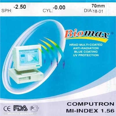 Линза полимерная N=1,56 HMC EMI UV Blue