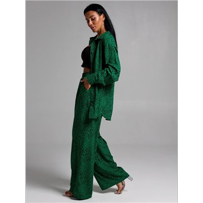 Костюм Рошель леопард зелёный Лт