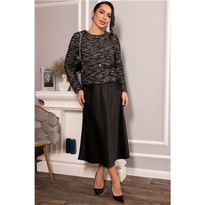 Костюм с атласной юбкой Лизетт (черный) К14677-10М