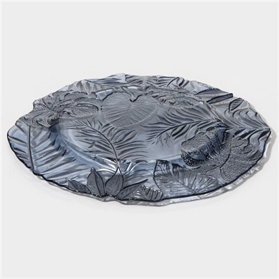 Тарелка «Арабис», d=28 см, стекло, голубая