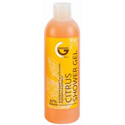 GREENINI BODY Гель для душа ГРЕЙПФРУТ&БЕРГАМОТ Тониз.315 мл