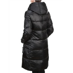 9110 BLACK Пальто зимнее женское FLOWERROVE (200 гр. холлофайбера)