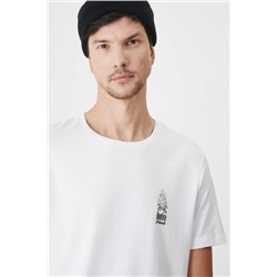 T-shirt bawełniany męski z nadrukiem  kolor biały