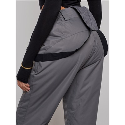 Полукомбинезон утепленный женский большого размера серого цвета 211Sr