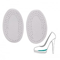 819768 Полустельки под стопу кожаные белые в пакете (2шт) 11,5*7см