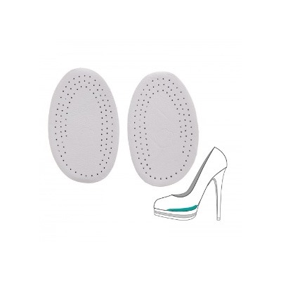 819768 Полустельки под стопу кожаные белые в пакете (2шт) 11,5*7см