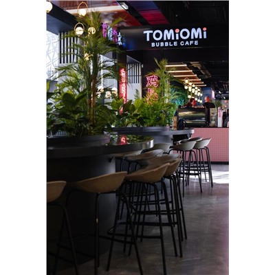 Стул полубарный SHT-ST19-SF1/S29-1
                        коричневый сахар / черный муар