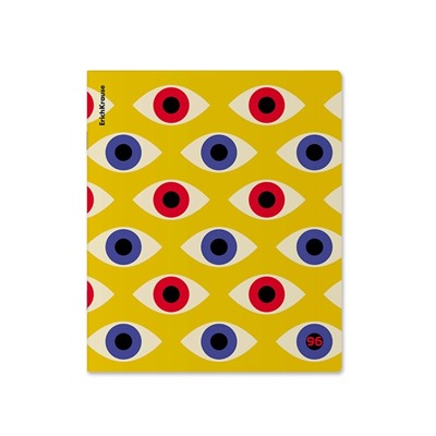 Тетрадь 96 листов в клетку ErichKrause Bauhaus, обложка мелованный картон, матовая ламинация, выборочный лак, блок офсет, 100% белизна, МИКС