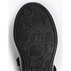 Kids' Riptape Leather School Shoes (8 Small - 1 Large)