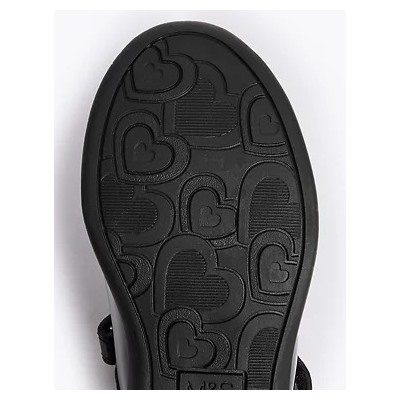 Kids' Riptape Leather School Shoes (8 Small - 1 Large)