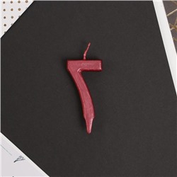 Свеча-цифра в торт «7», красная