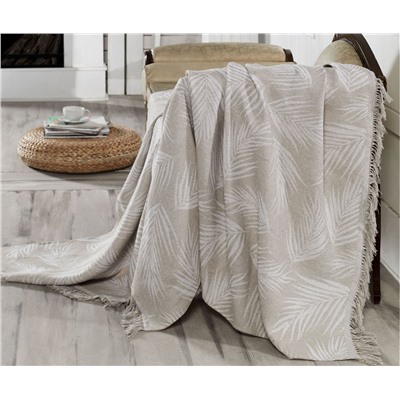 Накидка на Диван 170x220 см. 100% Хлопок Keten Palmiye Bej